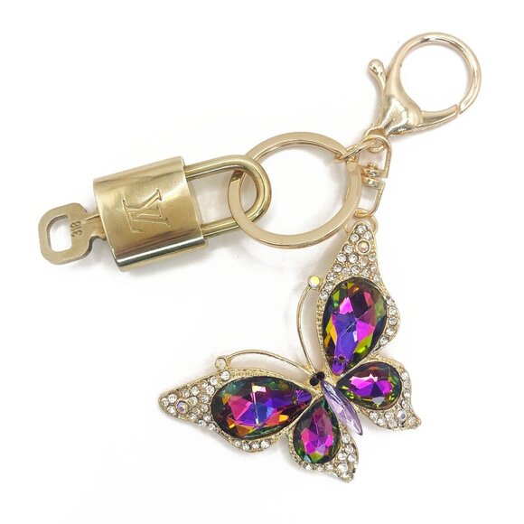 Authentic Louis Vuitton Lock & Key with Bag Charm Keychain Key Charm Chain - Picture 3 of 6